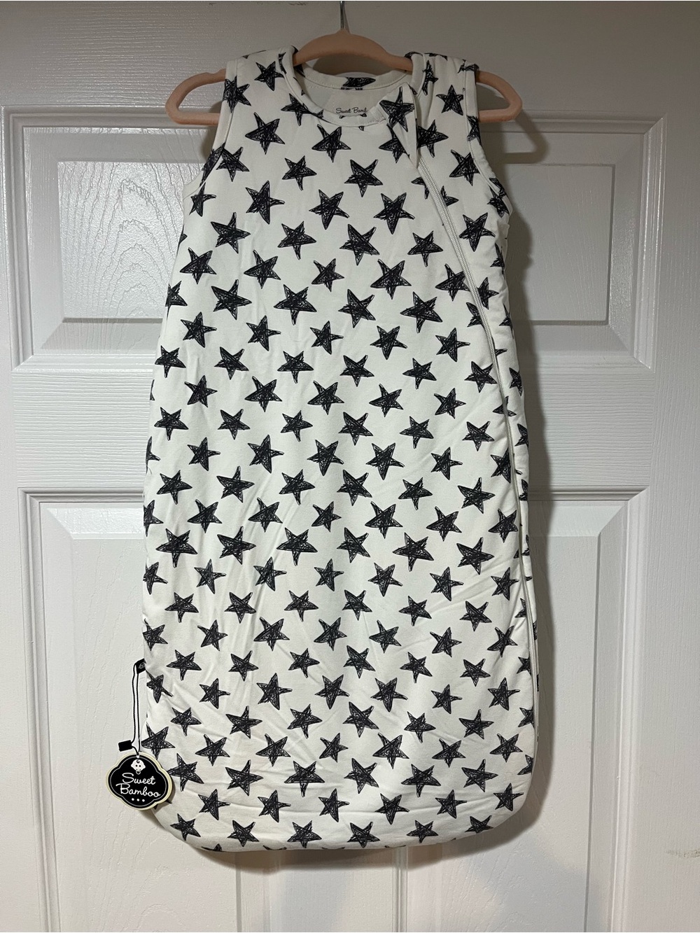 NWT 🌟 Sweet Bamboo Sleep Sack with Black Star Print 0-9m
